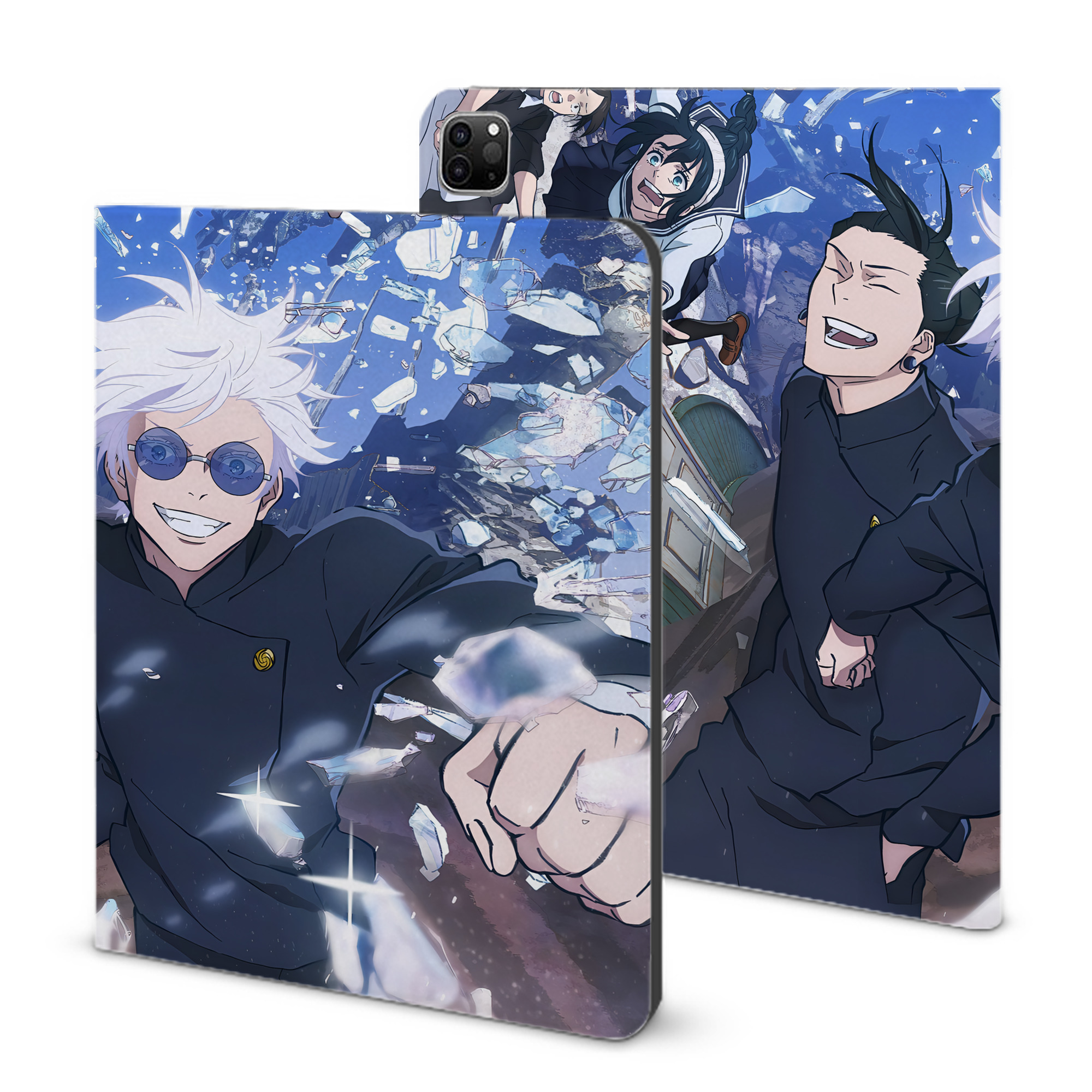 （画像用） 呪術廻戦 Jujutsu Kaisen IPad ケース ブック型 PUレザー TPU 耐衝撃 軽量 薄型 ペン収納なし 全面保護 IPad 各モデル対応